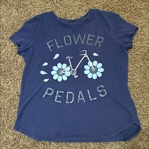 Old Navy Blue 'Flower Pedals' Graphic Tee
